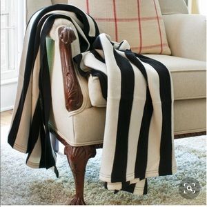 IKEA black and white stripe throw blanket
